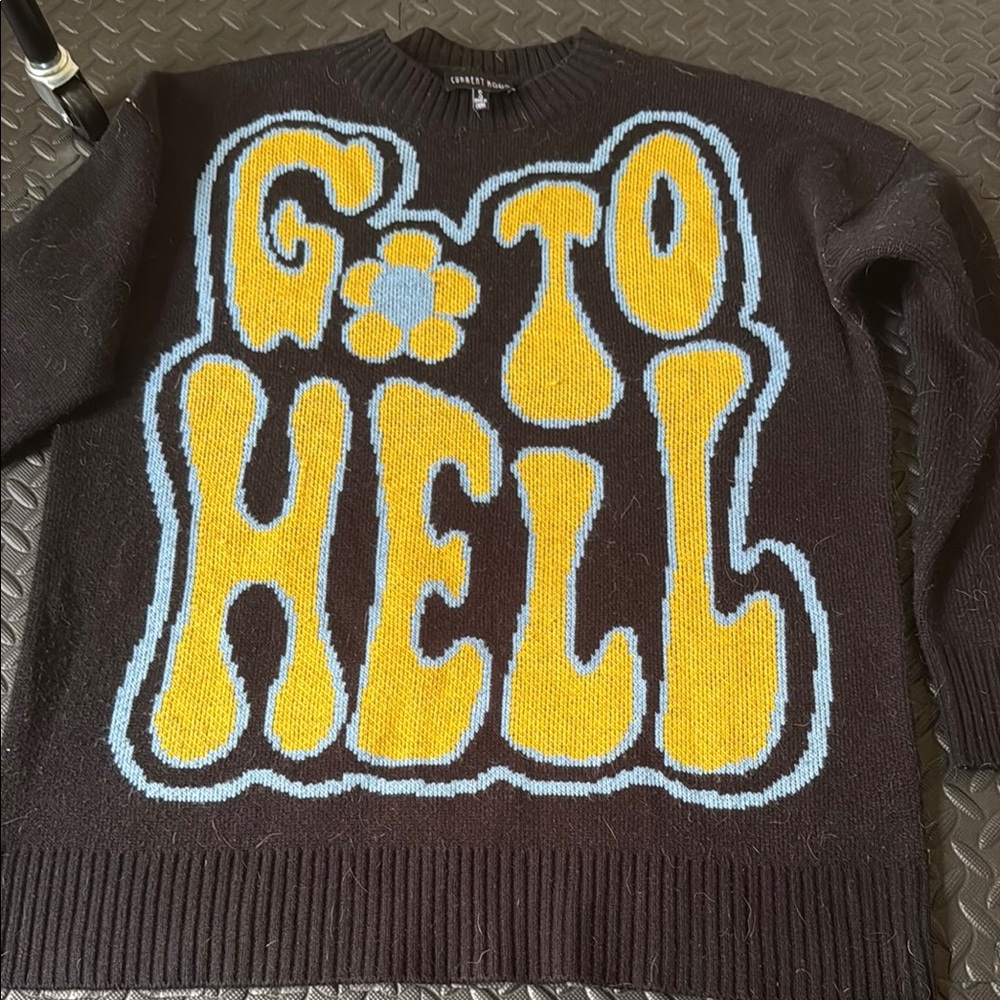 Current Mood Black and Yellow Crewneck Sweater